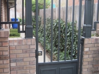 61-0621-Iron-Anvil-Gates-Man-Arch-CONSTABLE-5643-OAKDALE-DR-4538-BRONZE-TOP-CAP-JULIUS-BLUM-SQUARE-CI-POST-399