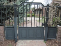61-0621-Iron-Anvil-Gates-Man-Arch-CONSTABLE-5643-OAKDALE-DR-4538-BRONZE-TOP-CAP-JULIUS-BLUM-SQUARE-CI-POST-499
