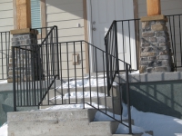 10-0120-Iron-Anvil-Railing-Single-Top-Simple-tube steel-Gold-Medallion